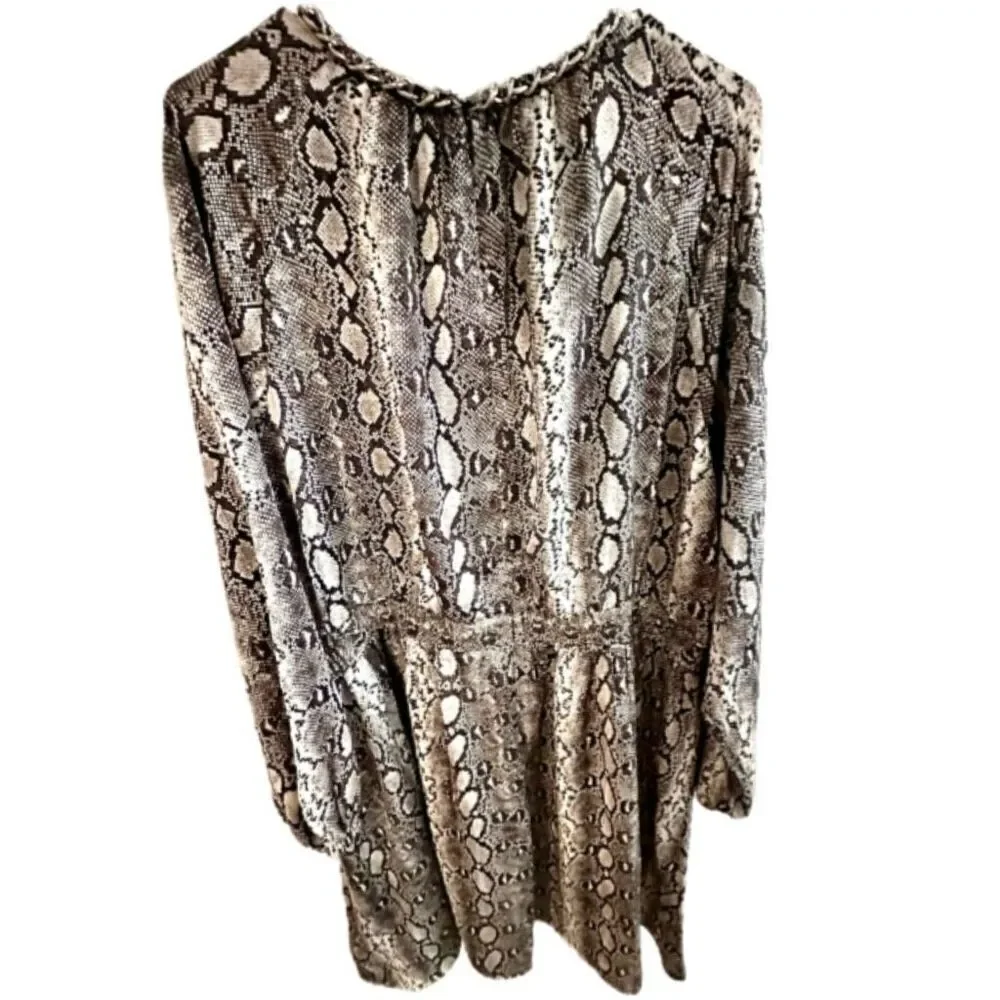 NWT Michael Kors above knee Cocktail Dress. Snake print Size 3X.